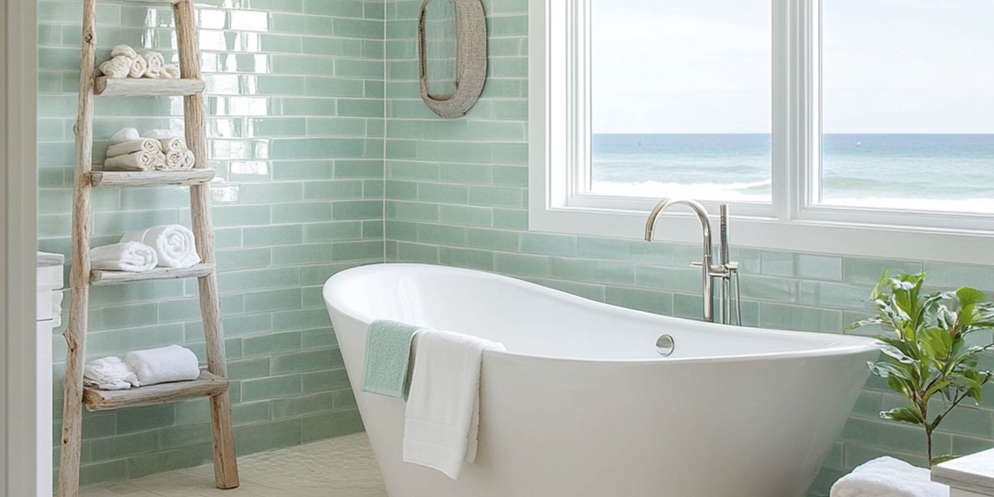 Salle de bain chambre turquoise