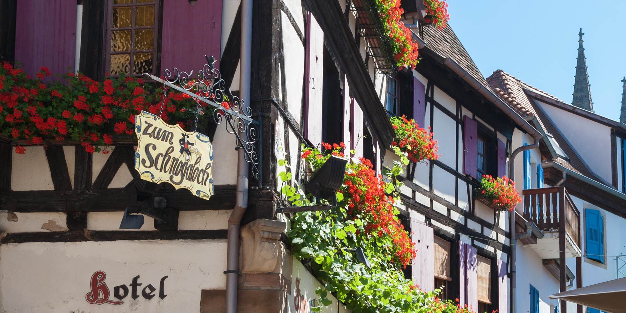 Facade Coté Hotel Restaurant Zum schnogaloch Alsace Obernai
