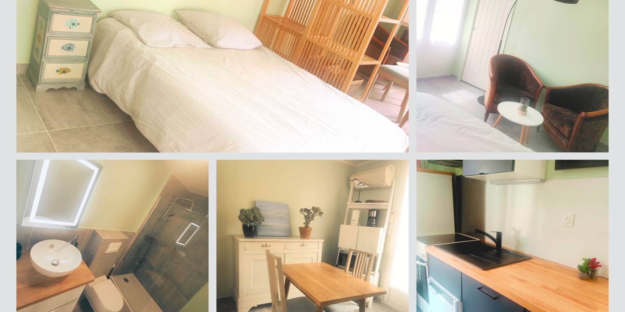 "Un cocon lumineux entre confort et sérénité, idéal pour se ressourcer après une journée sur l’île."