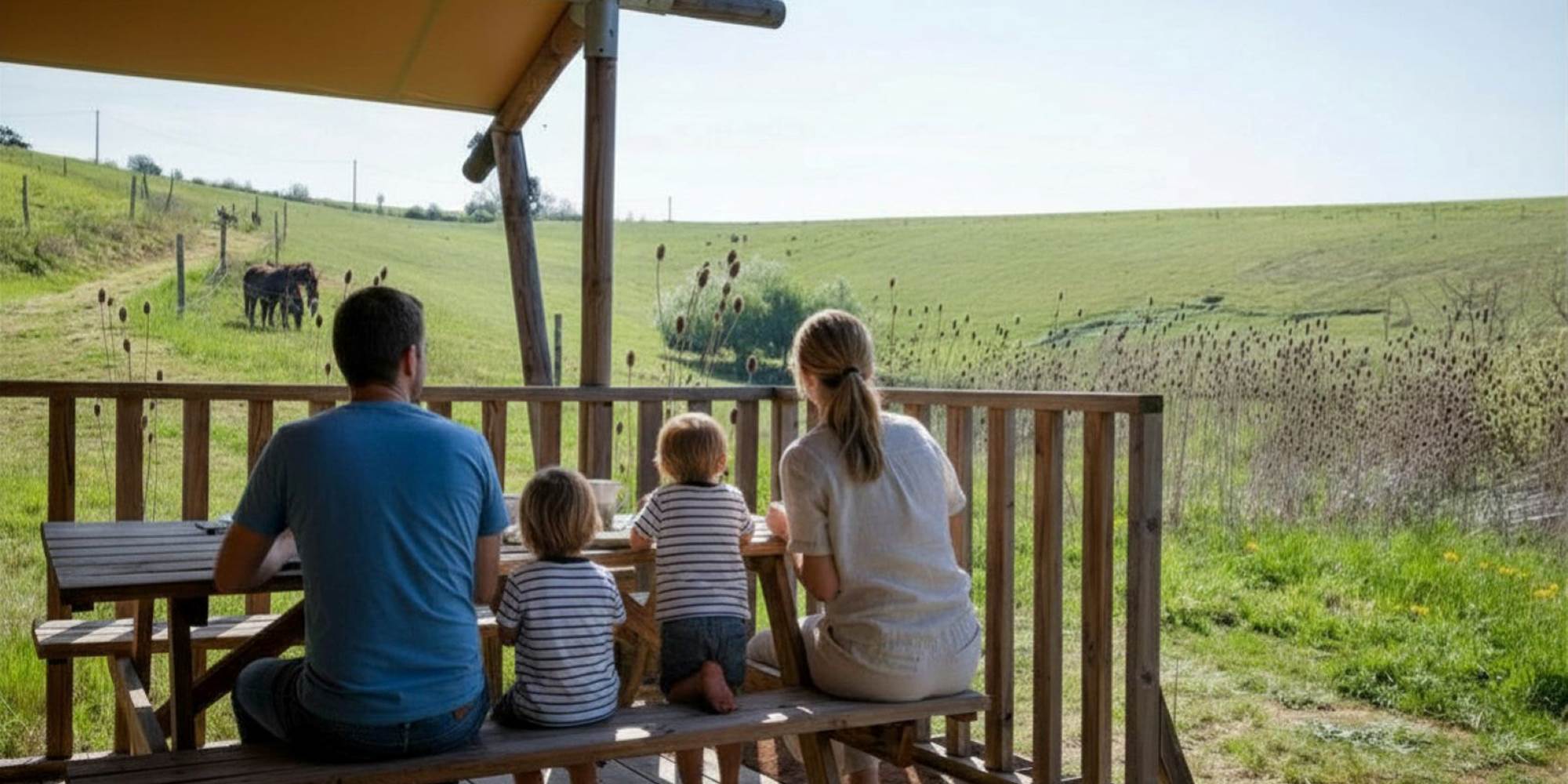 famille terrasse sunshine ferme du hitton