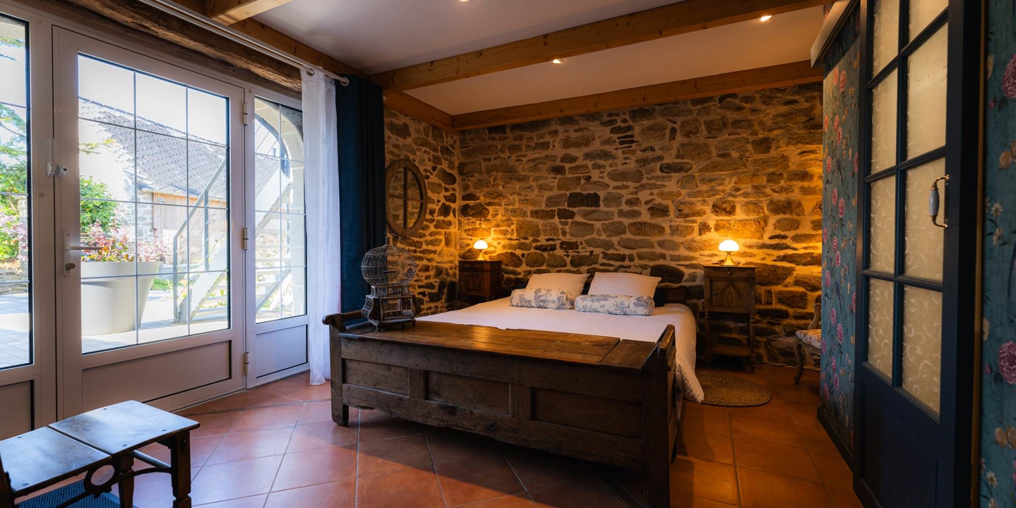 Chambre campagne: lit king size