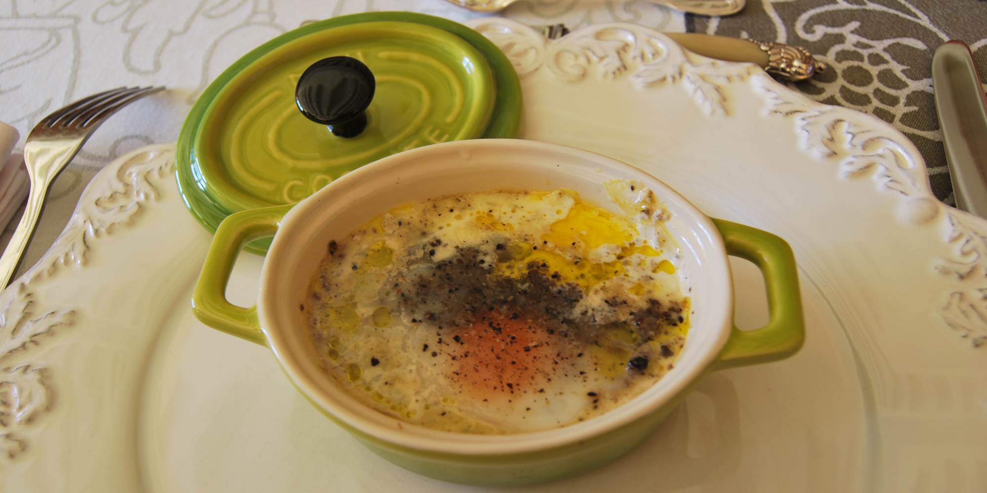 Oeuf cocotte foie gras et truffes