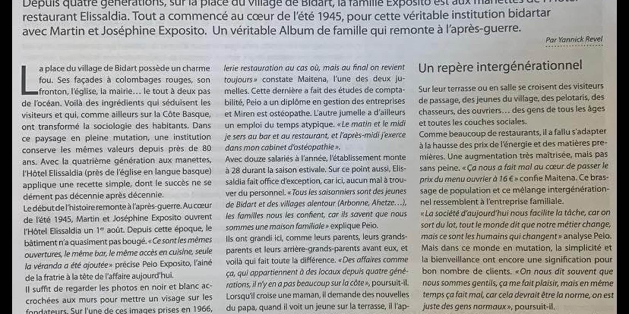 Article sur notre famille , 4eme génération