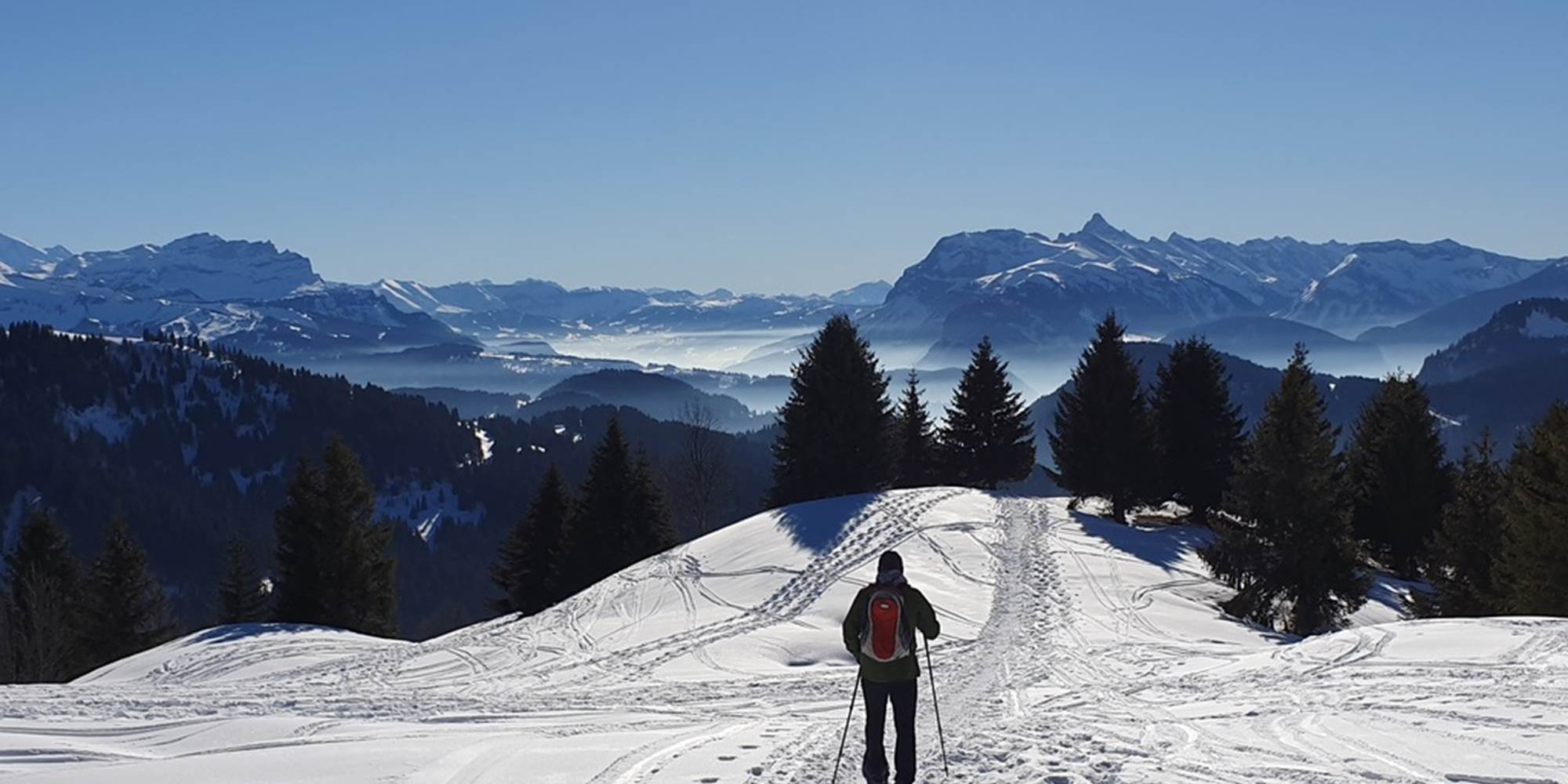 Raquette au Col de Lachat - 1632 m - 2h30 de marche depuis Beauregard