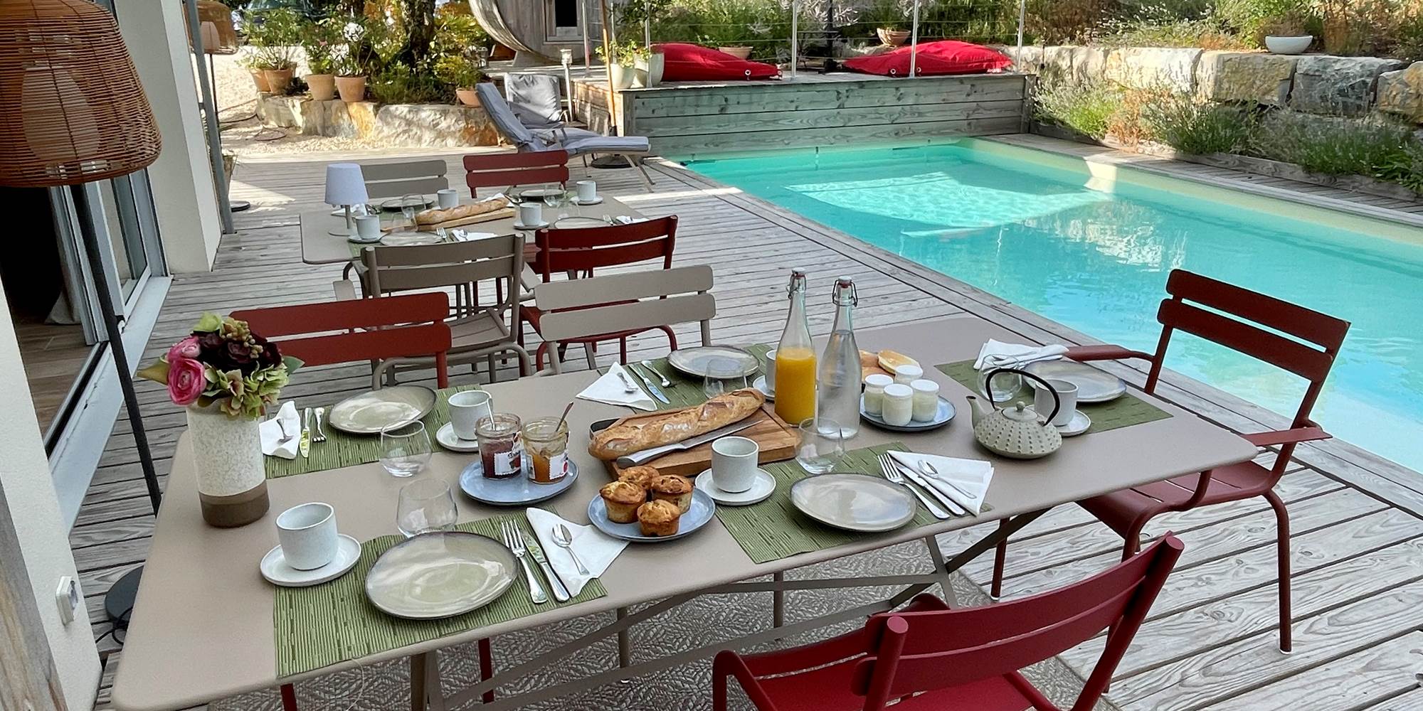 Petit déjeuner sur la terrasse