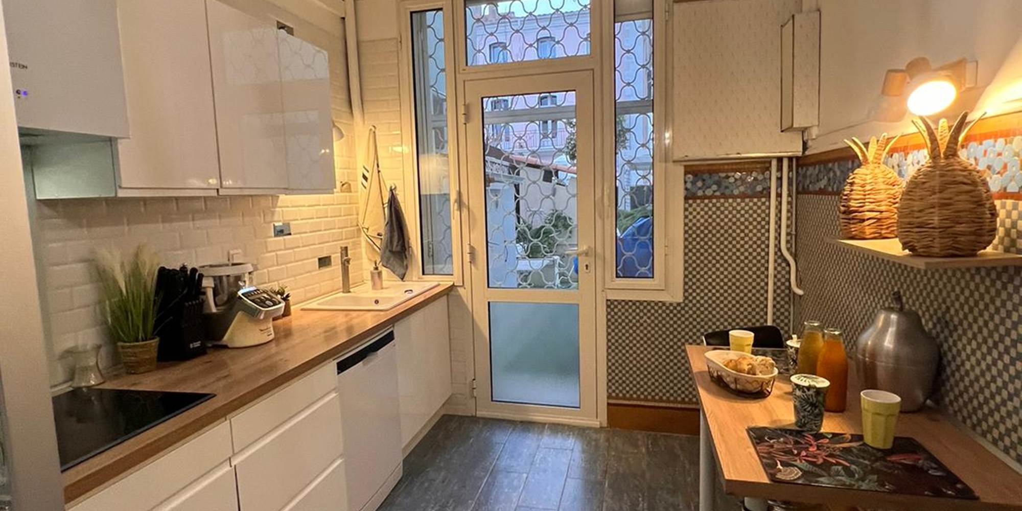 cuisine ouverte sur le jardin