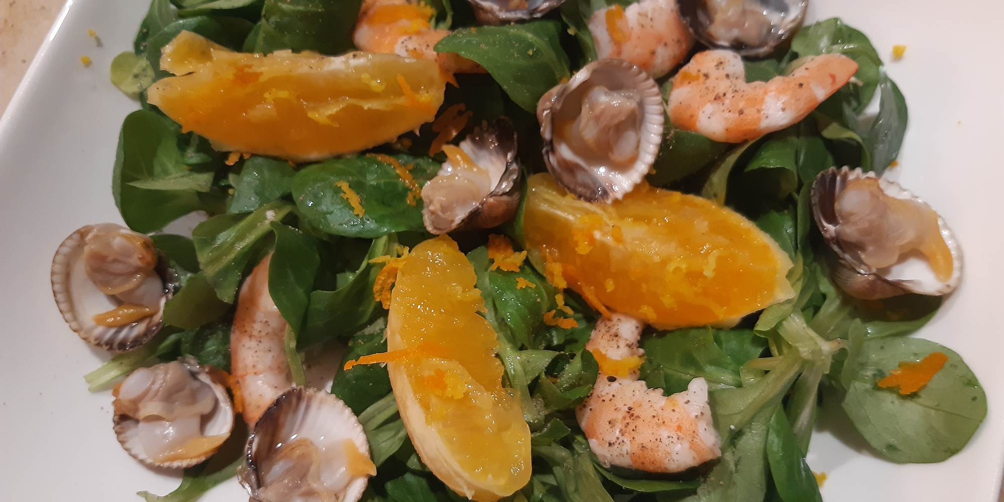 Villa Marie- La table de Stef, salade de pétoncles et agrumes