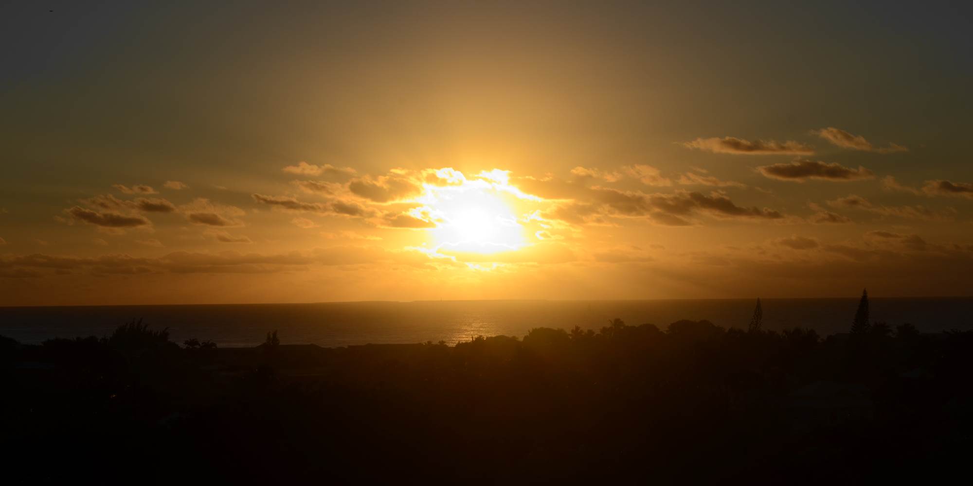 Coucher de soleil depuis la terrasse