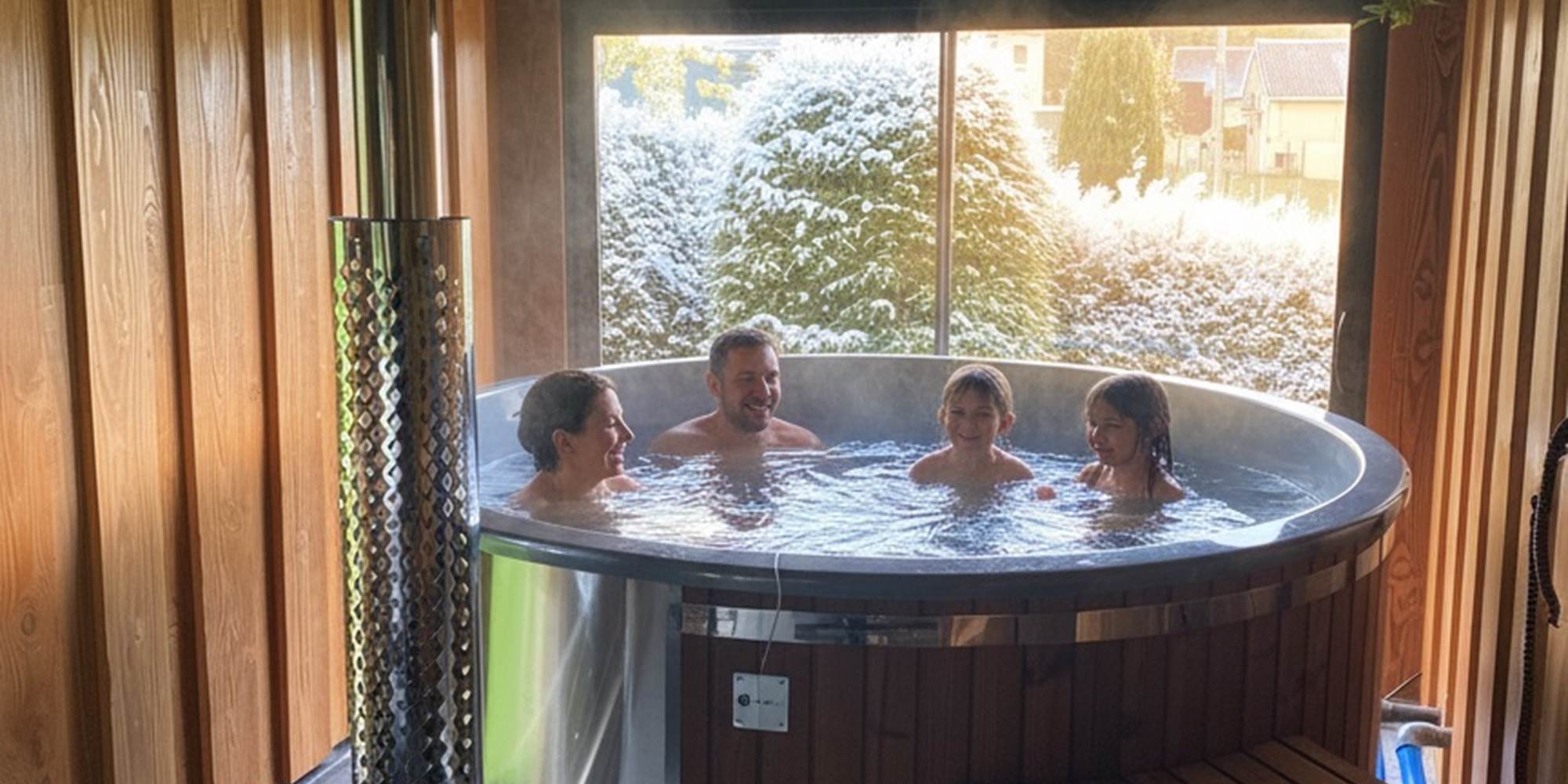 Bain nordique privatif chauffé au bois