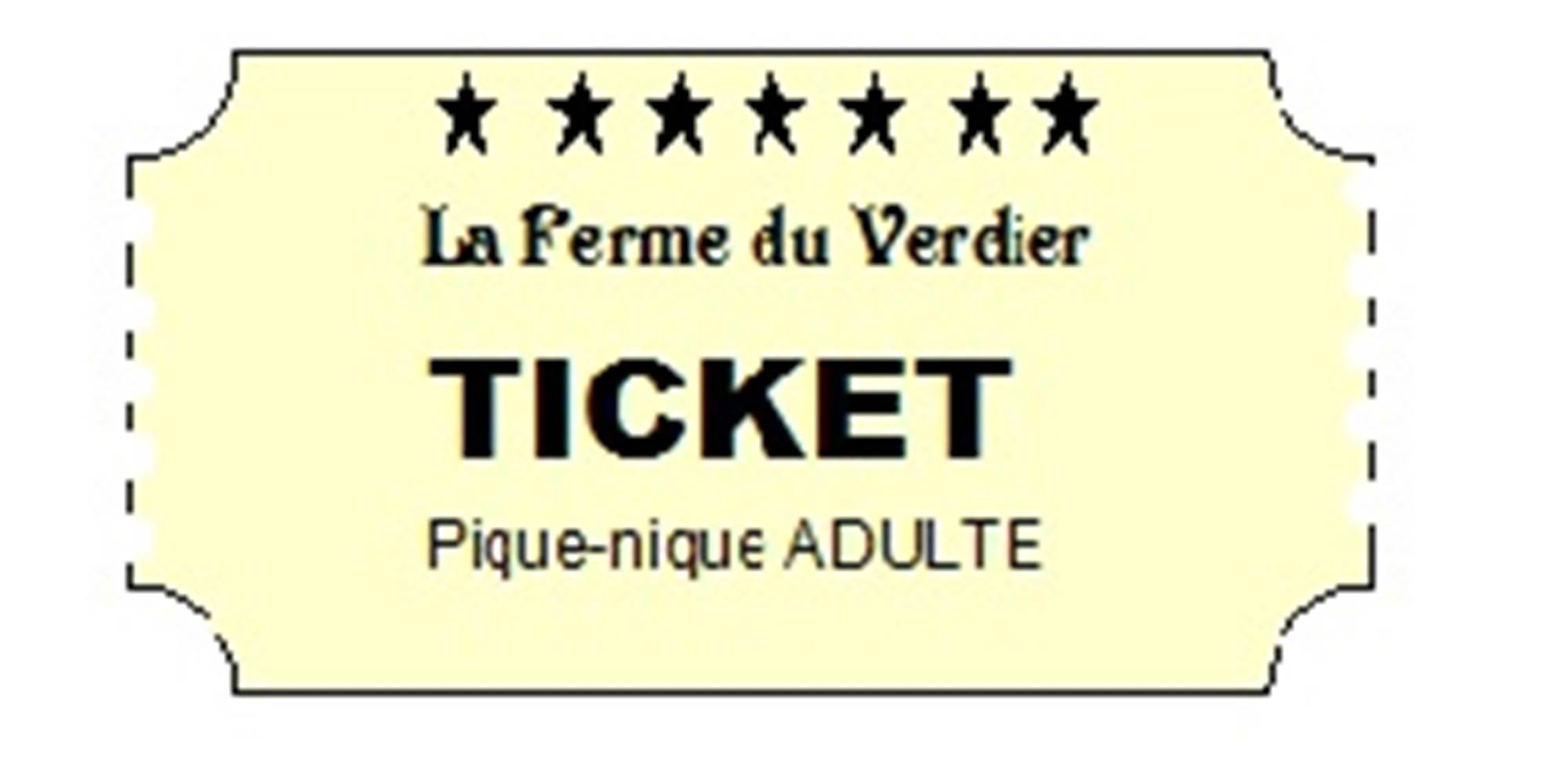 TICKET Pique nique Adulte