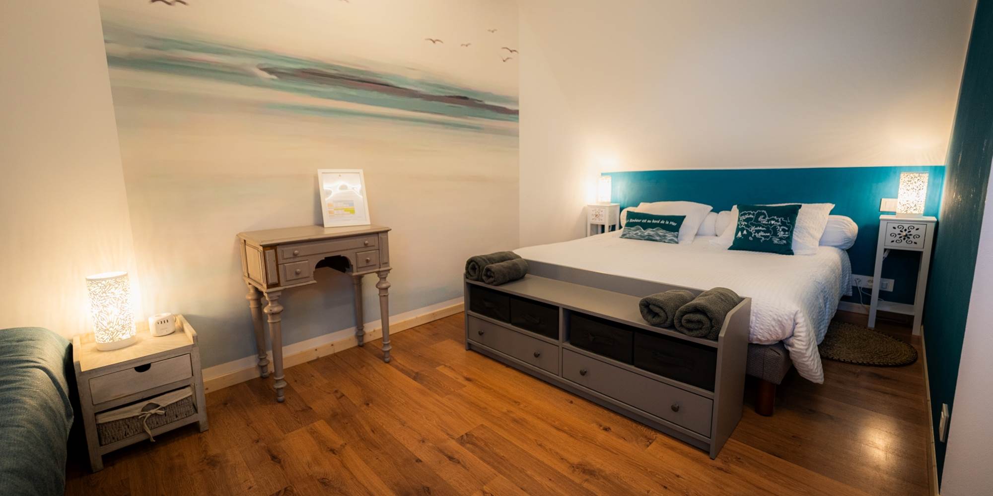 Chambre plage du Loch: lit queen size