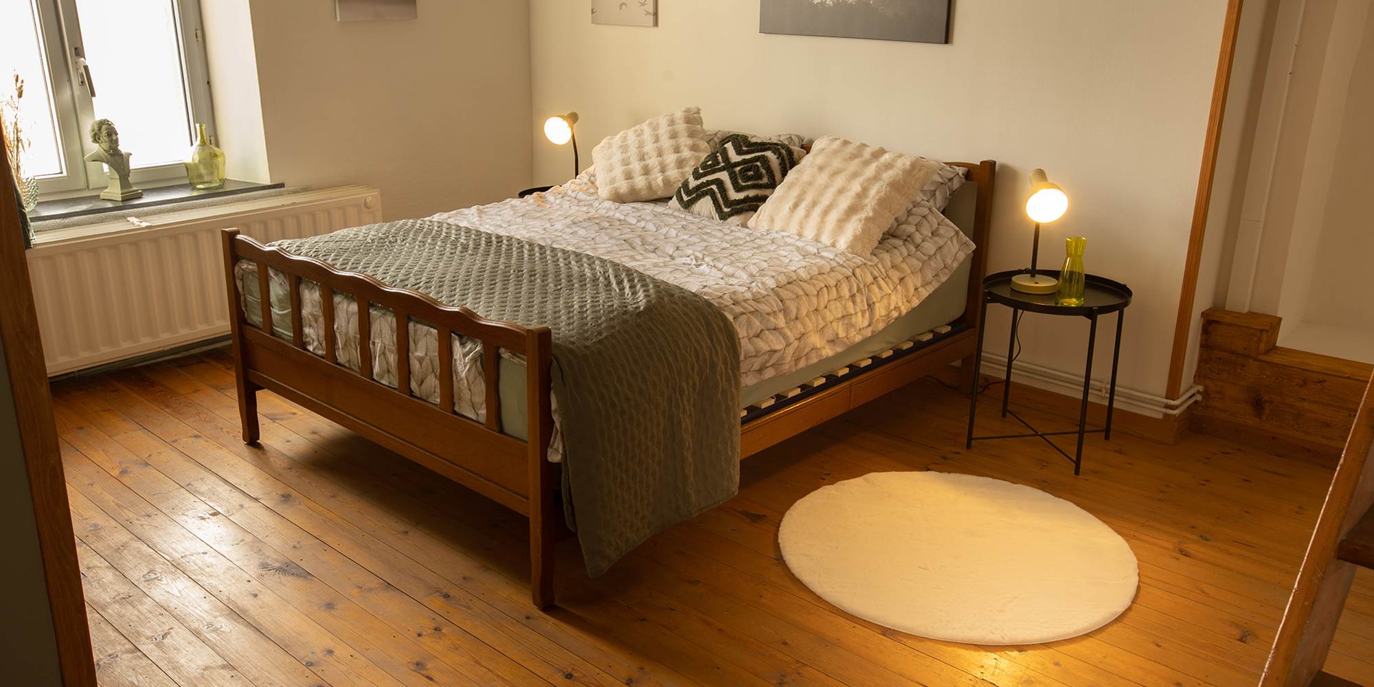 Chambre les Peupliers 2 personnes vue du lit