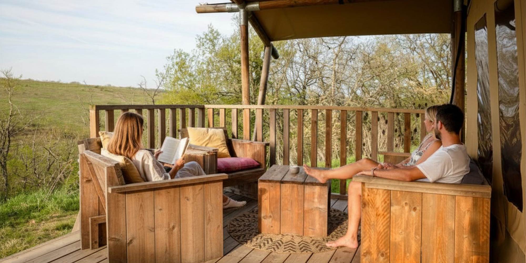 Coin salon terrasse sunshine ferme du Hitton
