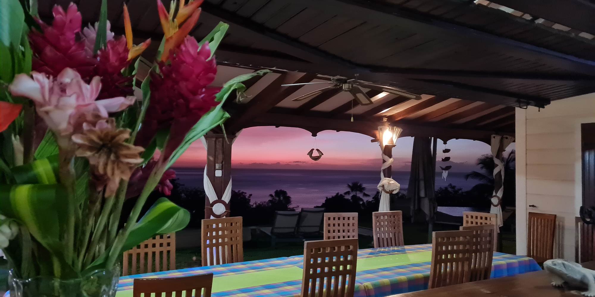 coucher de soleil depuis terrasse