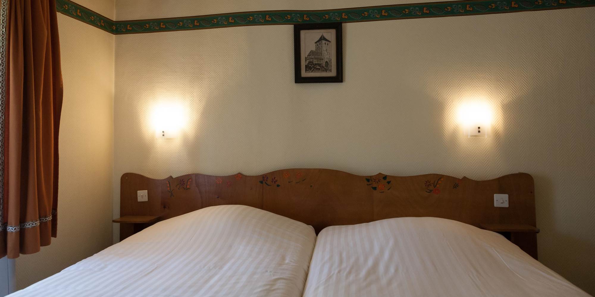 Chambre Lits jumeaux Hotel Restaurant Zum schnogaloch Alsace Obernai