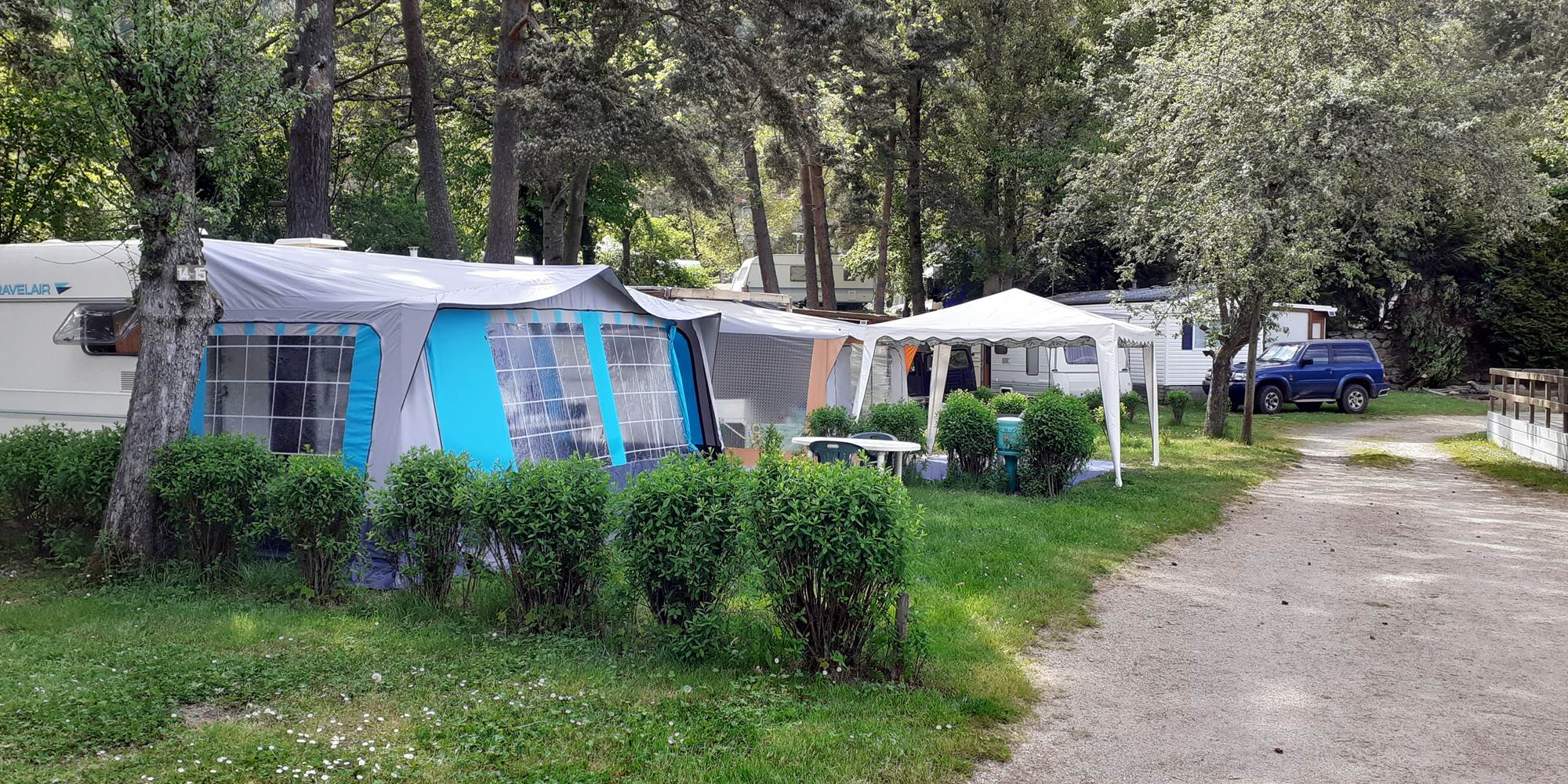 Vue sur les emplacements