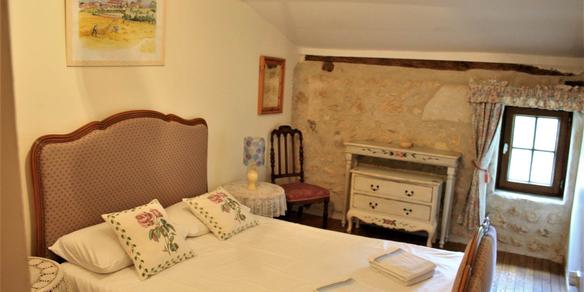 Gîte Les Roses - Chambre avec lit double  étage