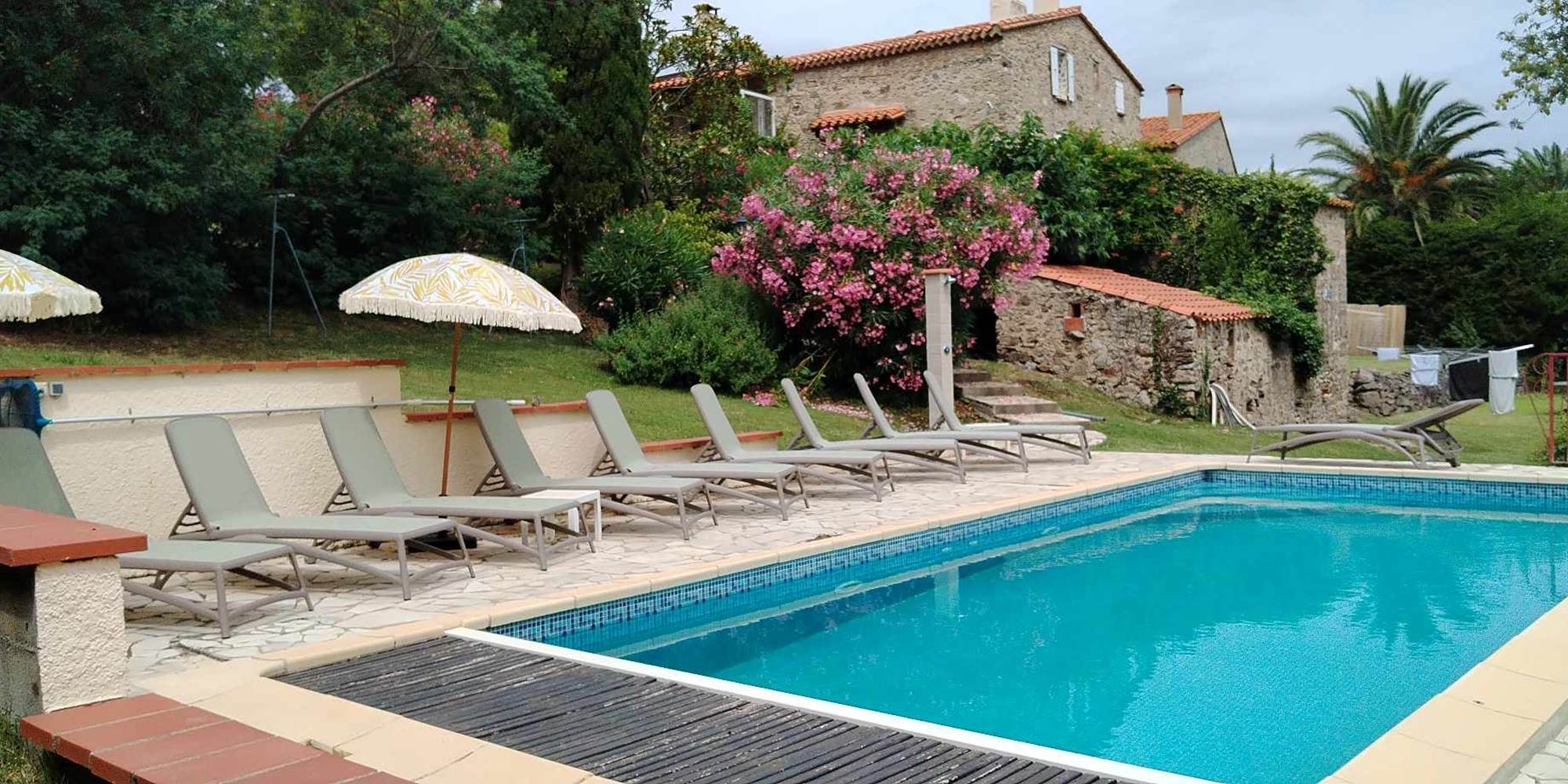 Mas Massane piscine transat Mas