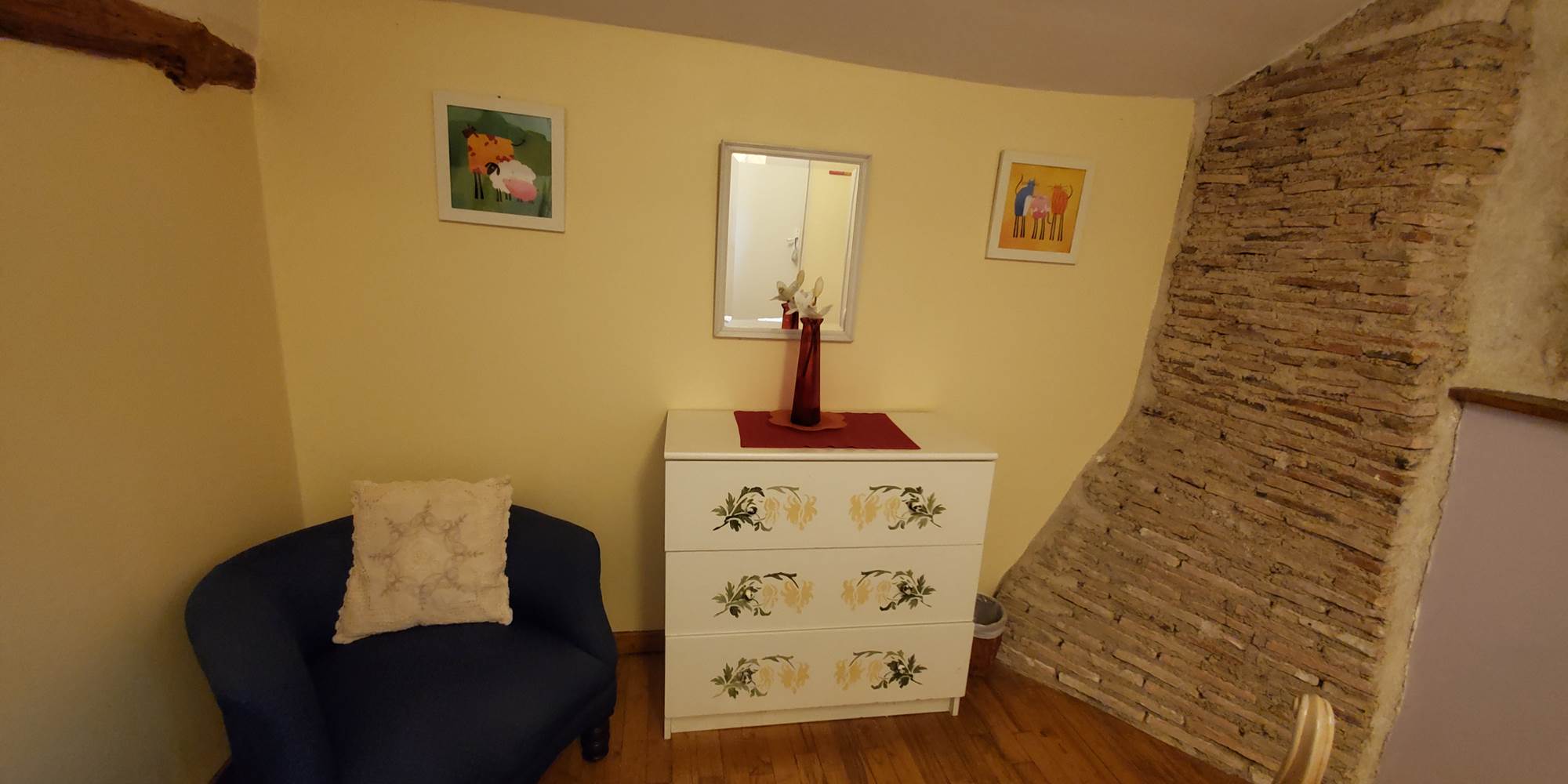 Gîte La Marteille - Chambre avec 2 lits simples étage
