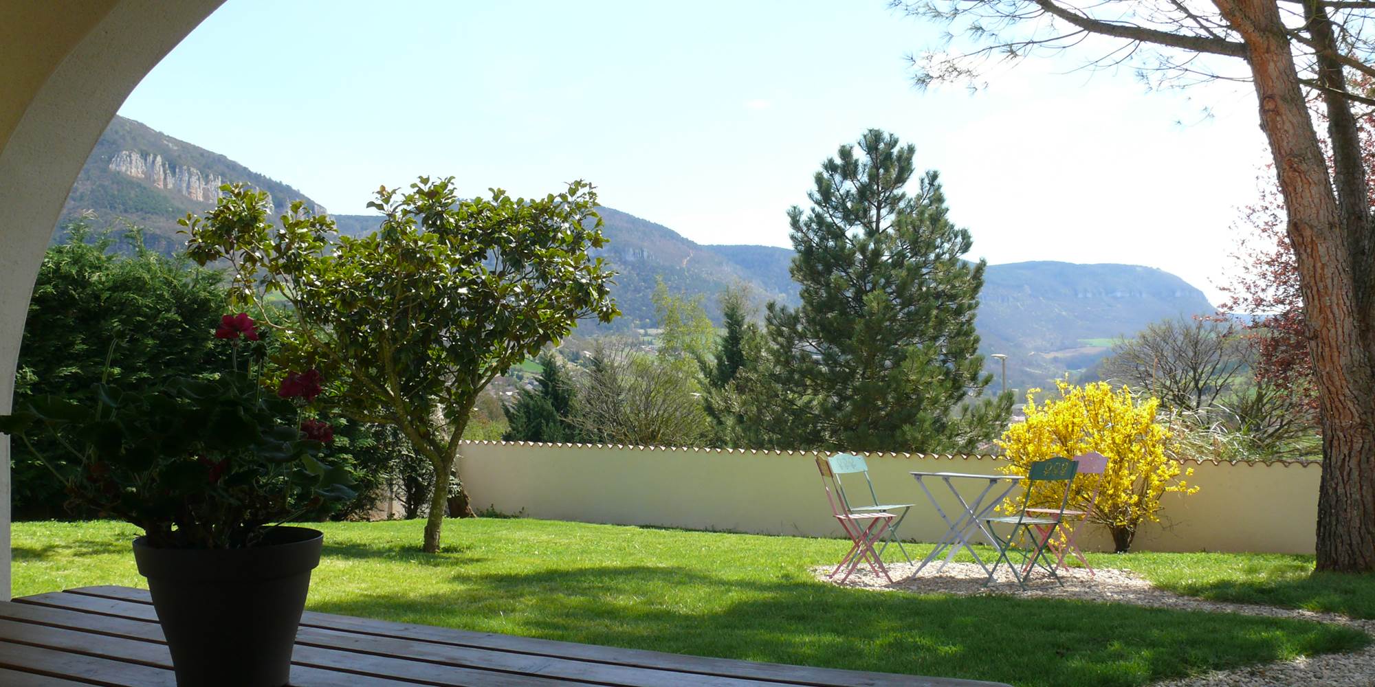Vue depuis la terrasse abritée
