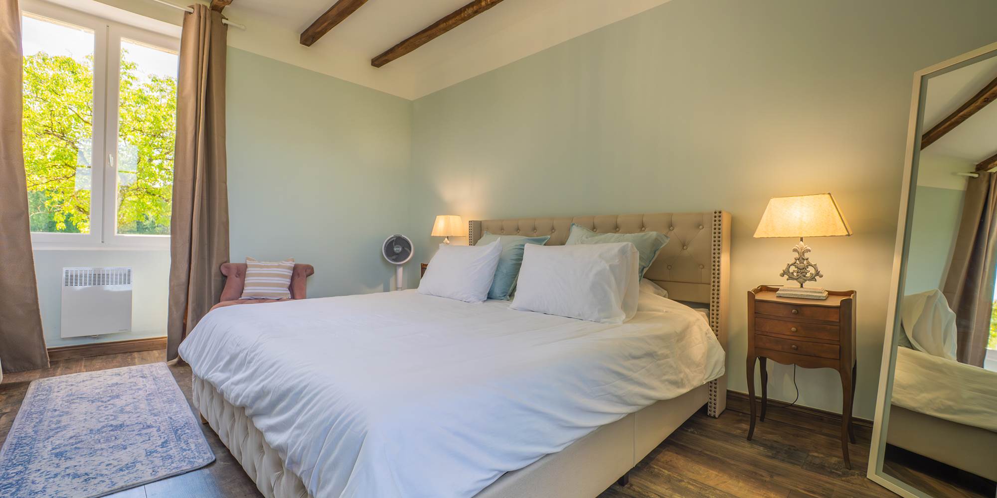 Sky blue bedroom