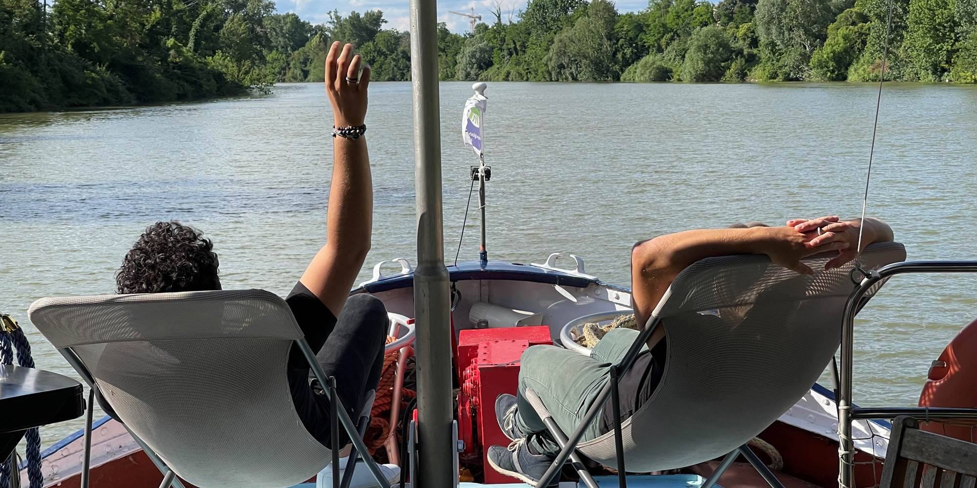 Moment farniente à la proue du Gaïa