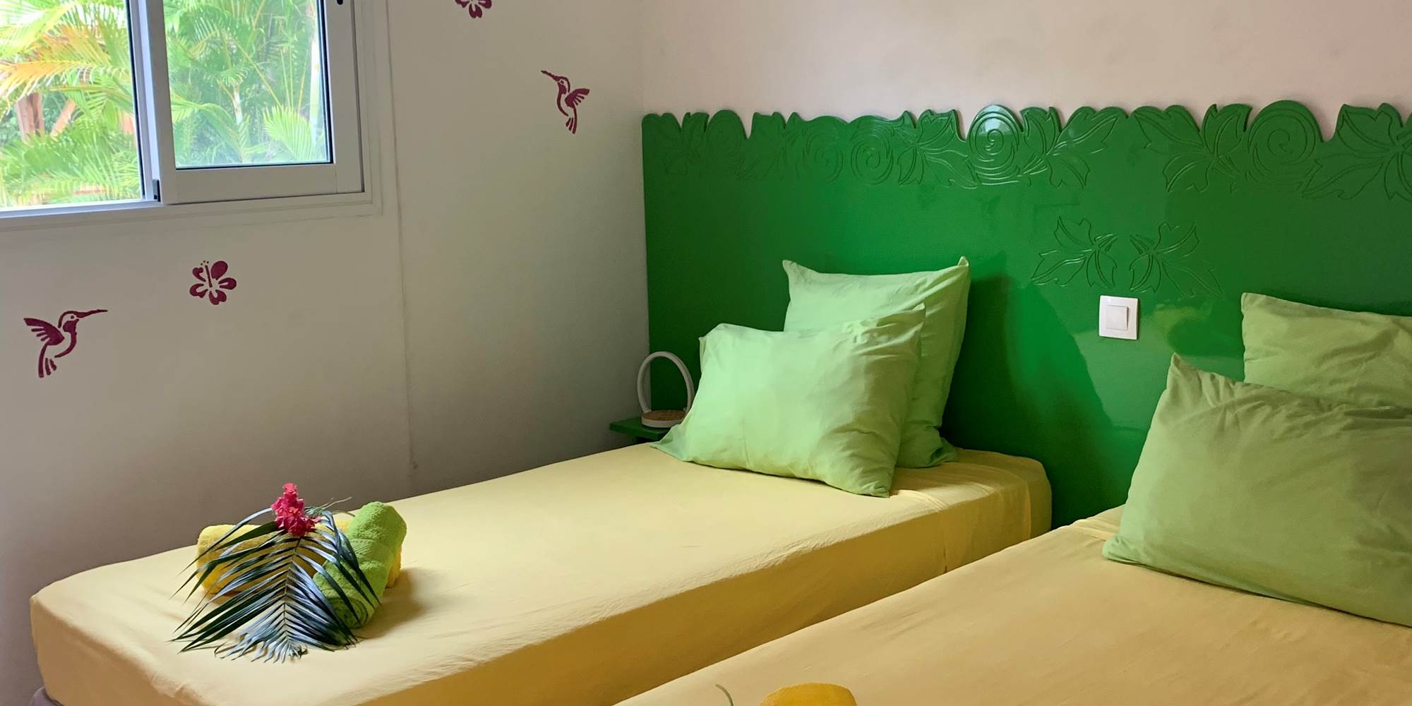 Chambre climatisée avec 2 lits simples 90x190