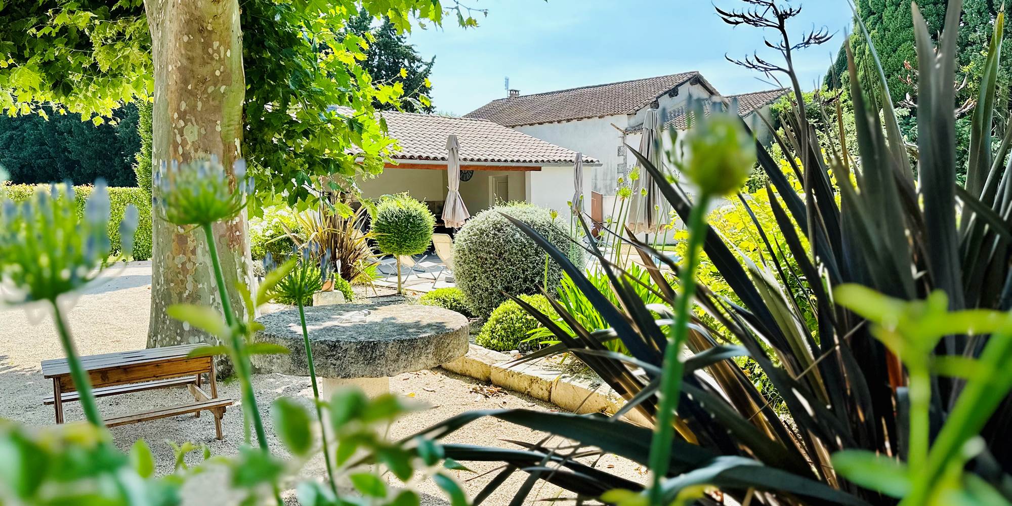 Vue Jardin Villa Saint jean en Provence, Proche Luberon, Alpilles, Vaucluse
