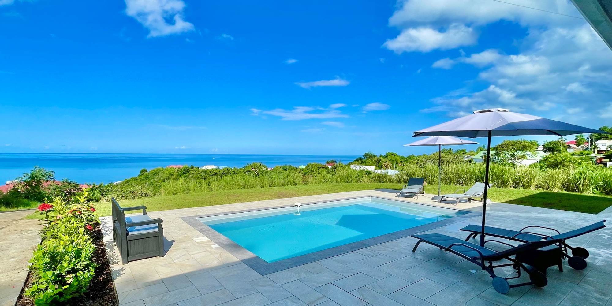 Vue mer des Caraibes à 180 degrés