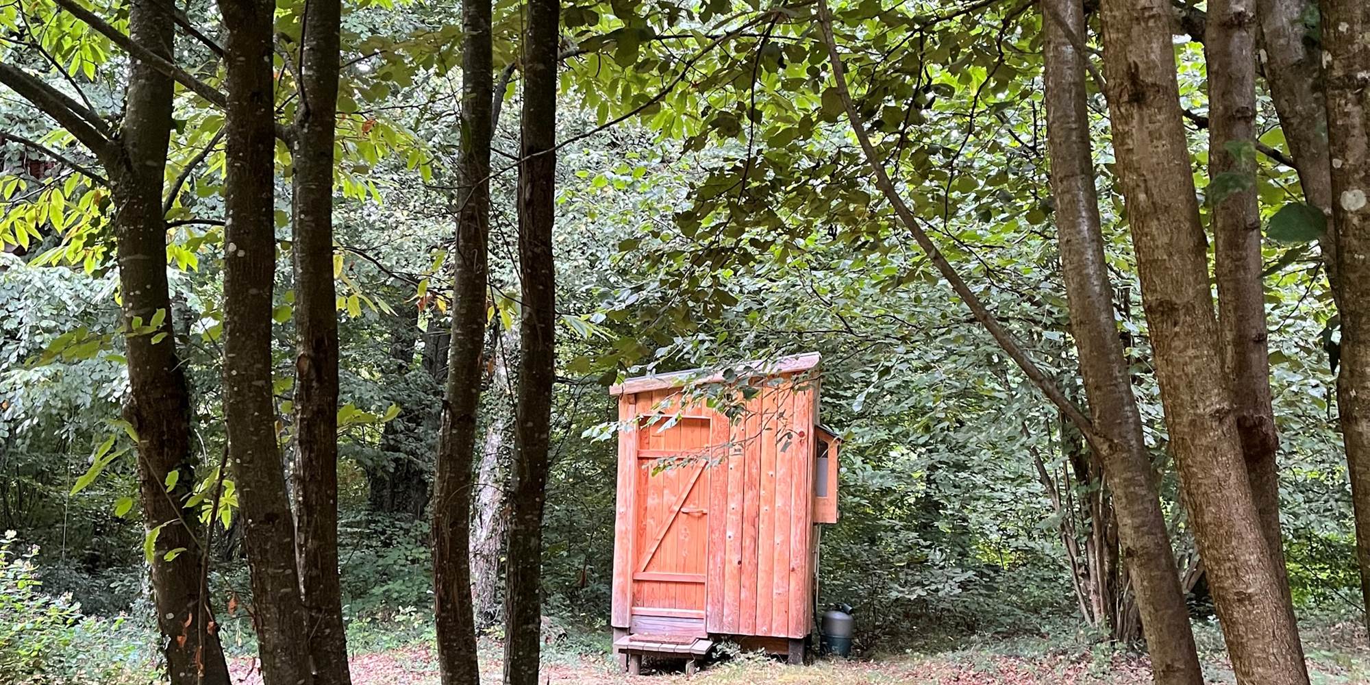 la douche sous les arbres