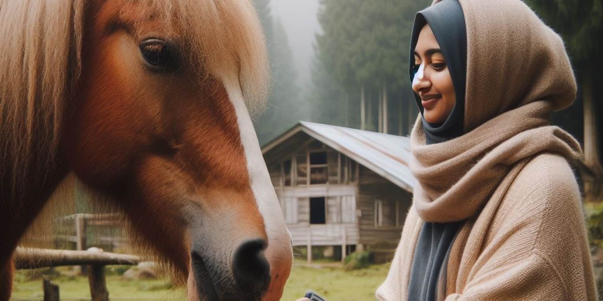 cheval heureux avec cnebe
