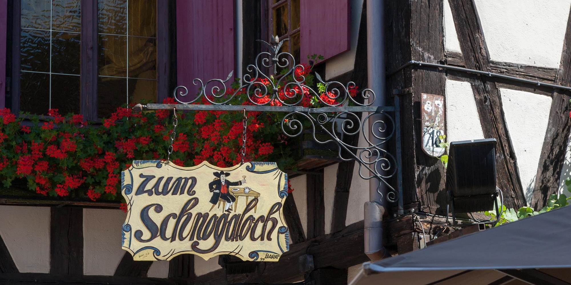 enseigne Hotel Restaurant Zum schnogaloch Alsace Obernai