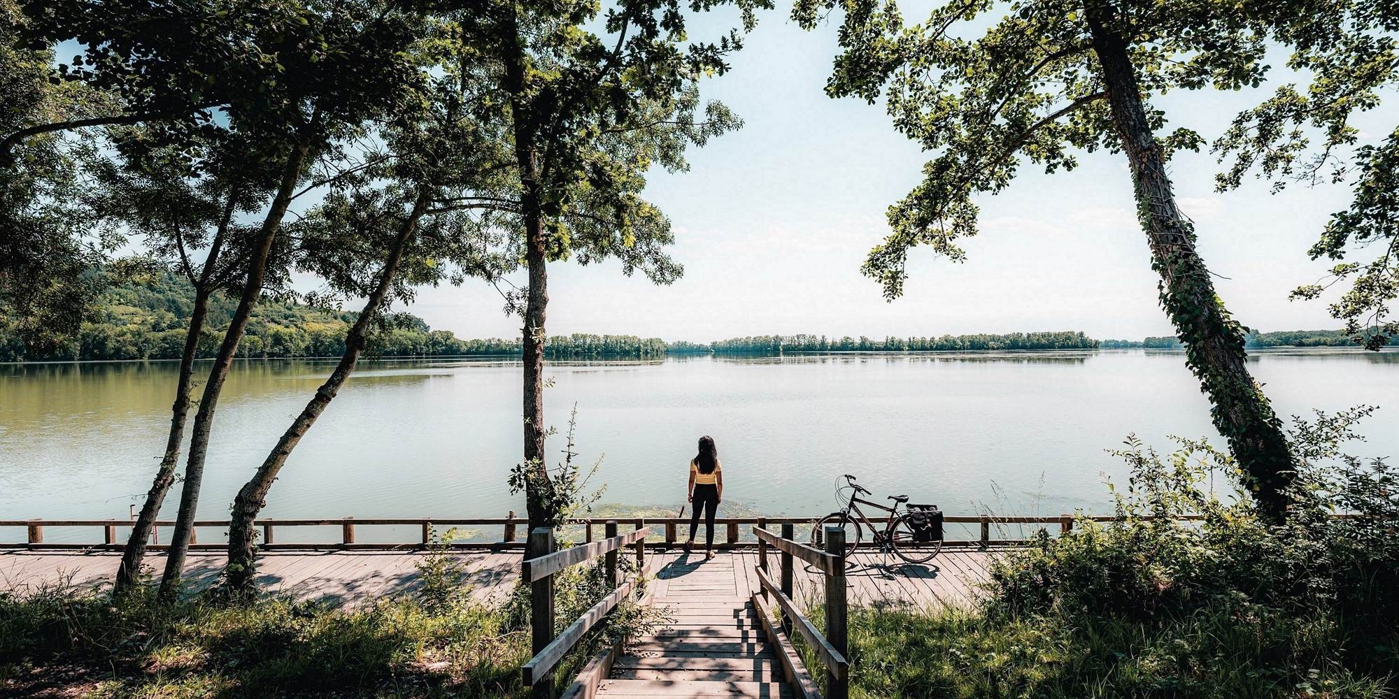 ponton de pêche au bord du plan d'eau