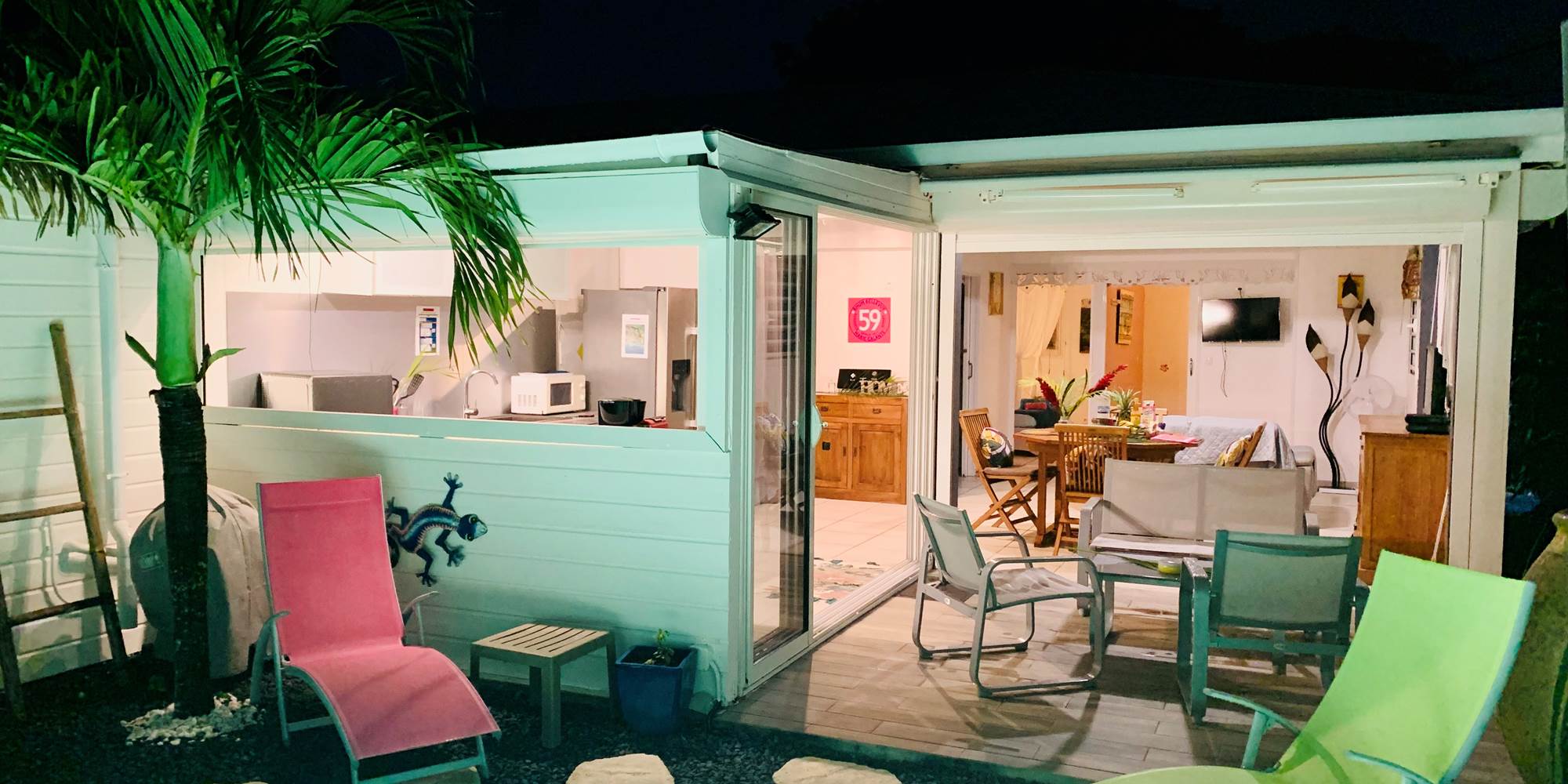 Extérieur cosy de nuit