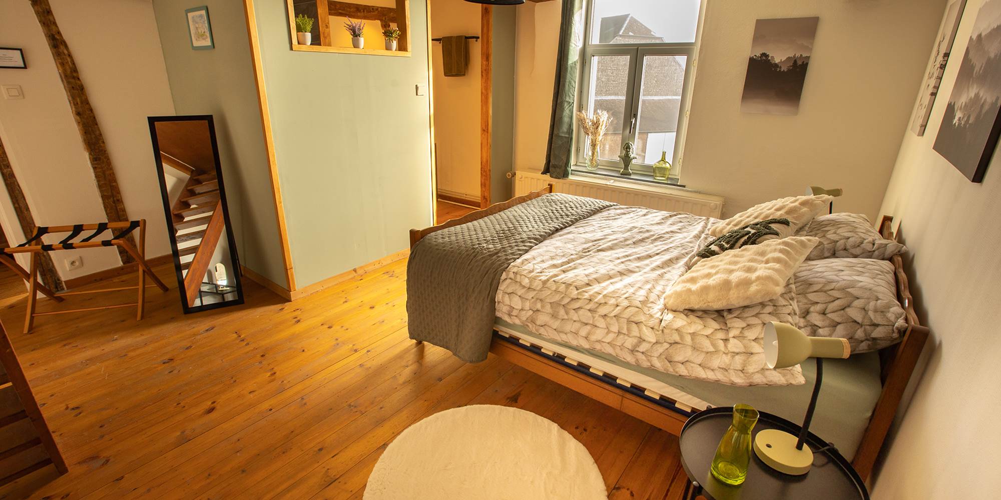 Chambre les Peupliers 2 personnes vue du lit