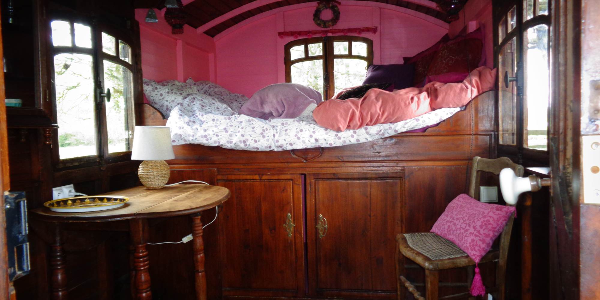 l'intérieur de la roulotte gypsie