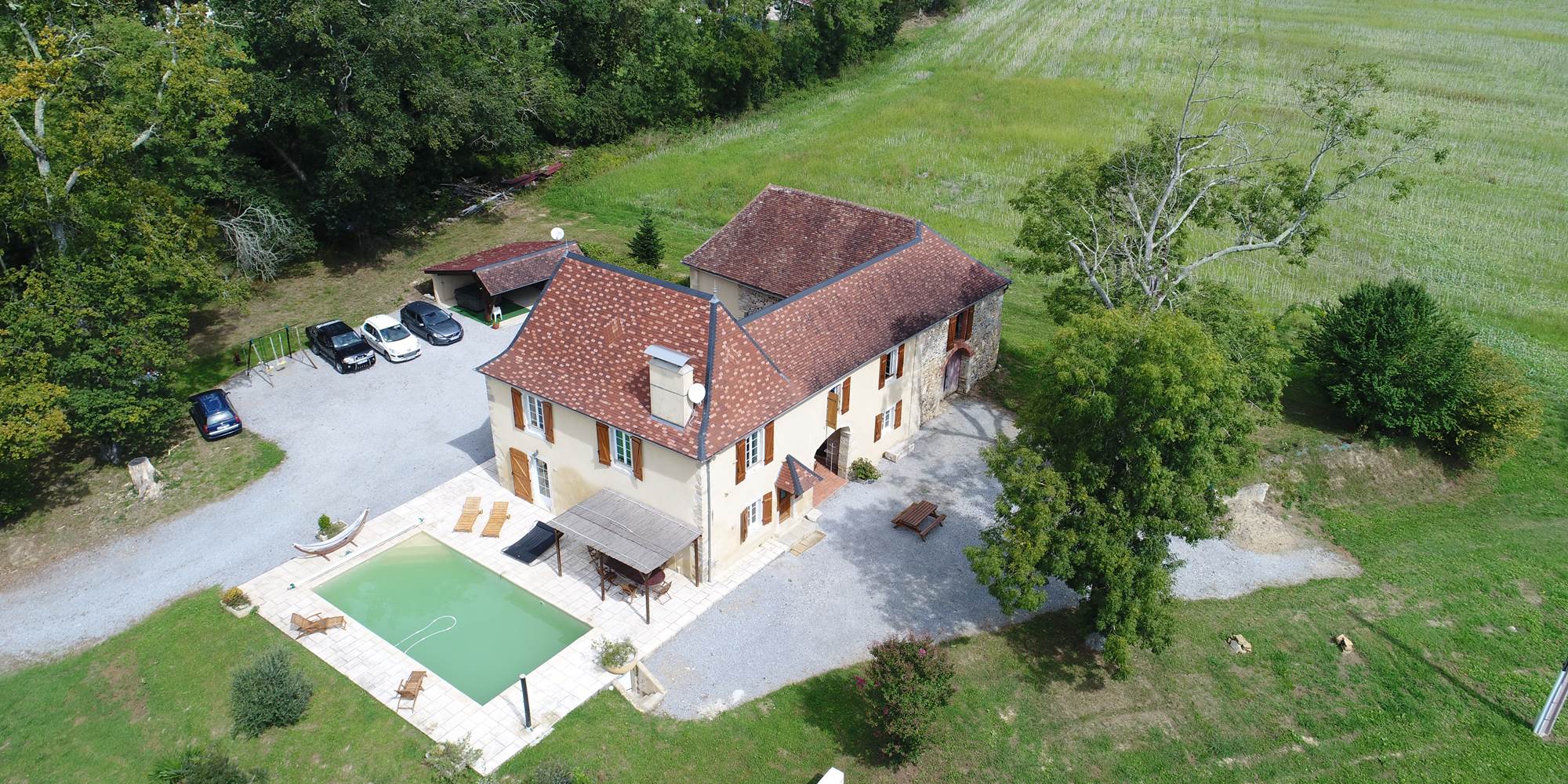 Vue aérienne de La Demeure de Céleste - Gite dans le Béarn à Navarrenx