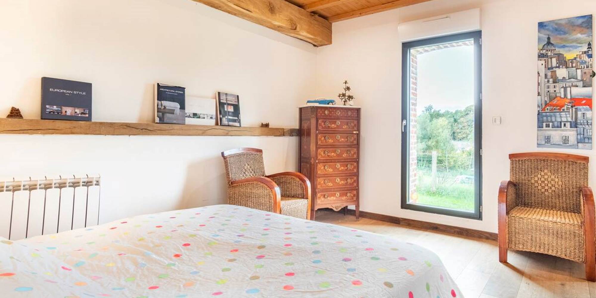 La grange Thiebault, la chambre du RDC