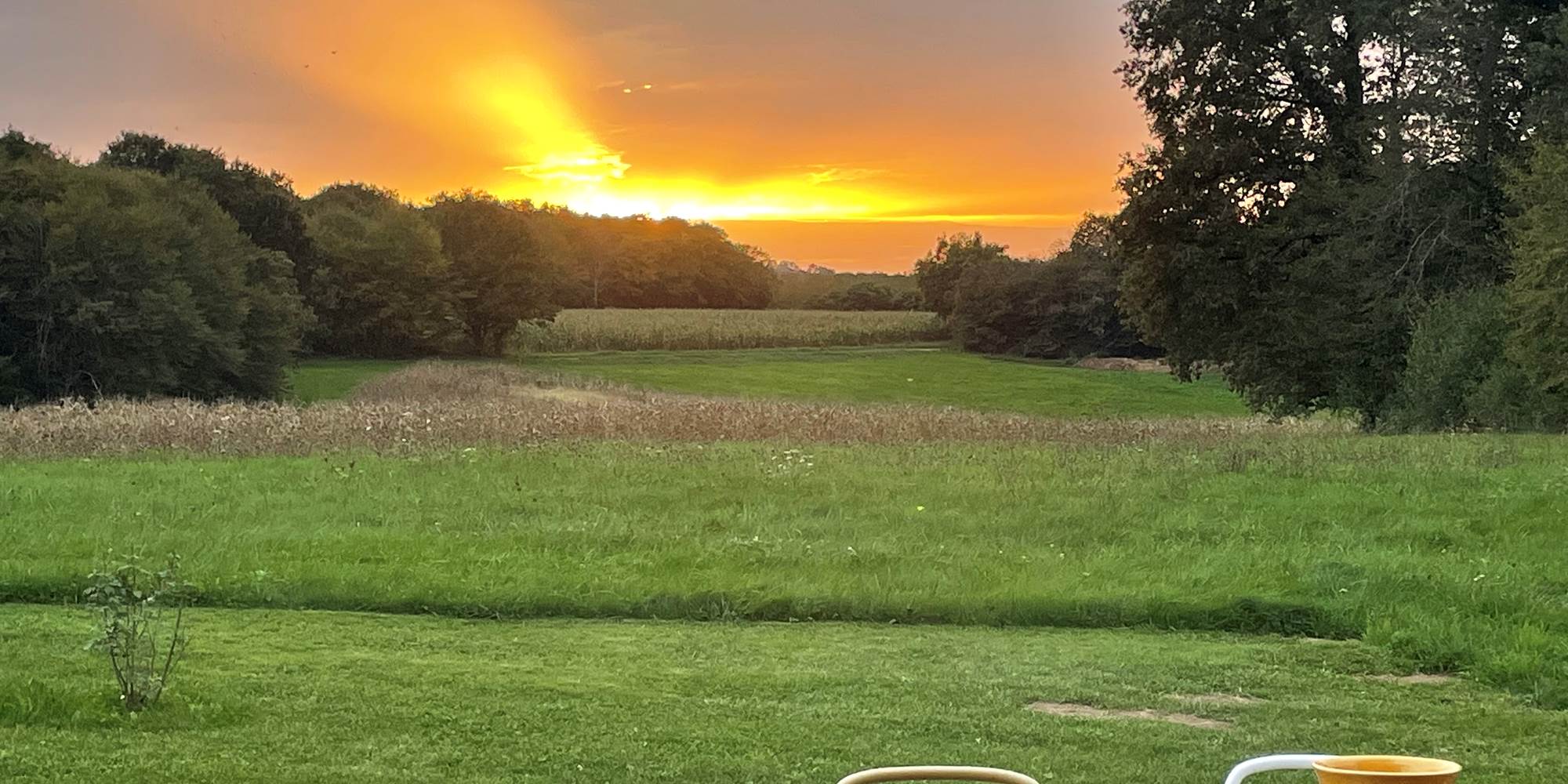 Couchée du soleil depuis la terrasse
