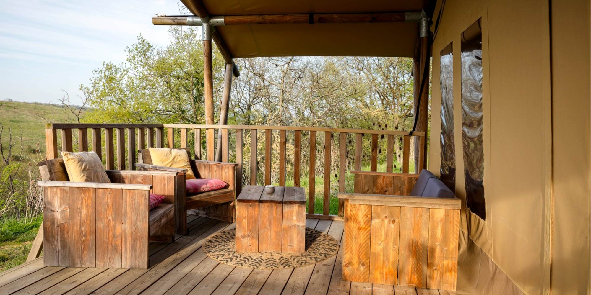 Terrasse salon écolodge sunshine