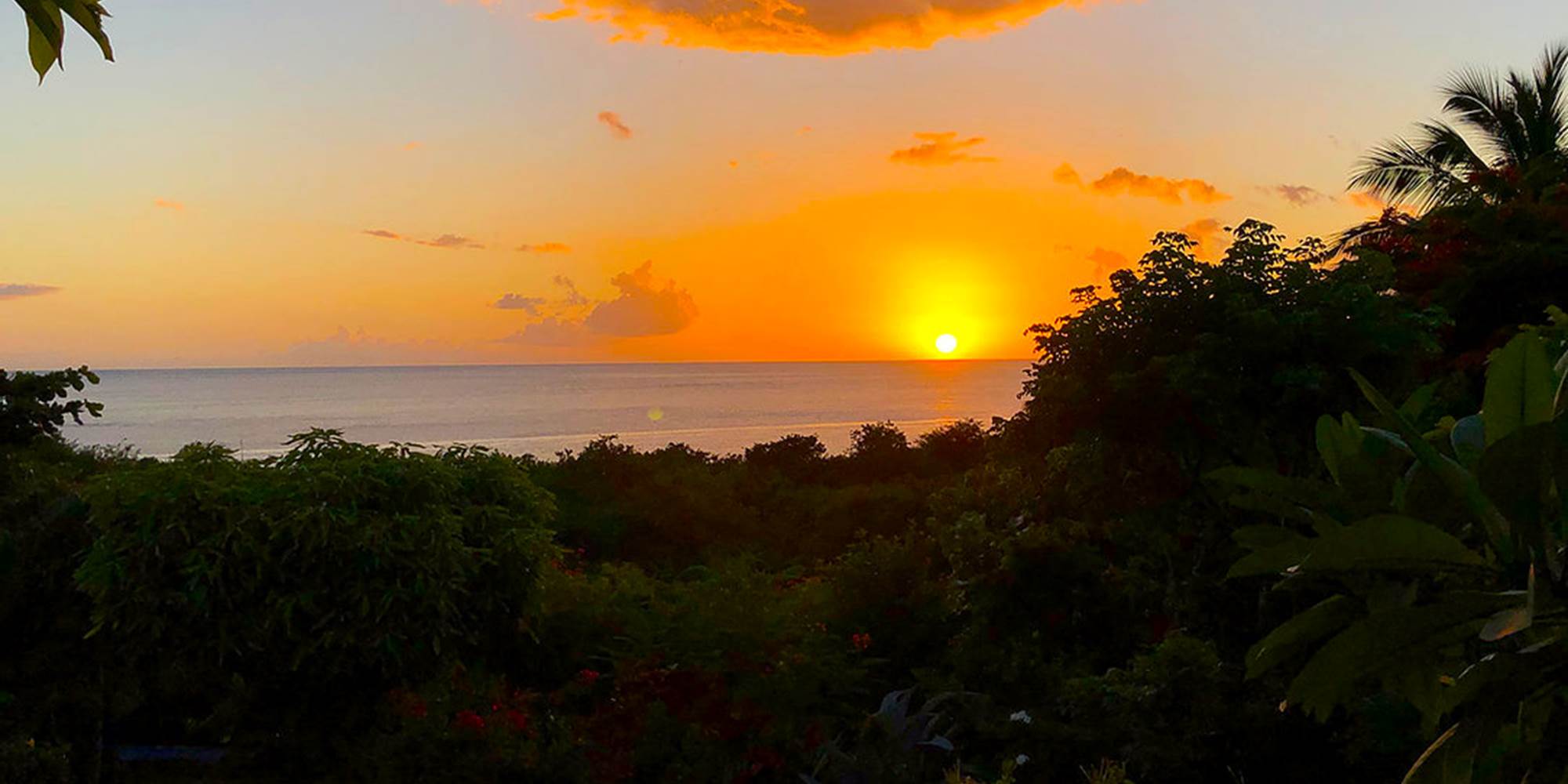 Coucher de soleil depuis le séjour...