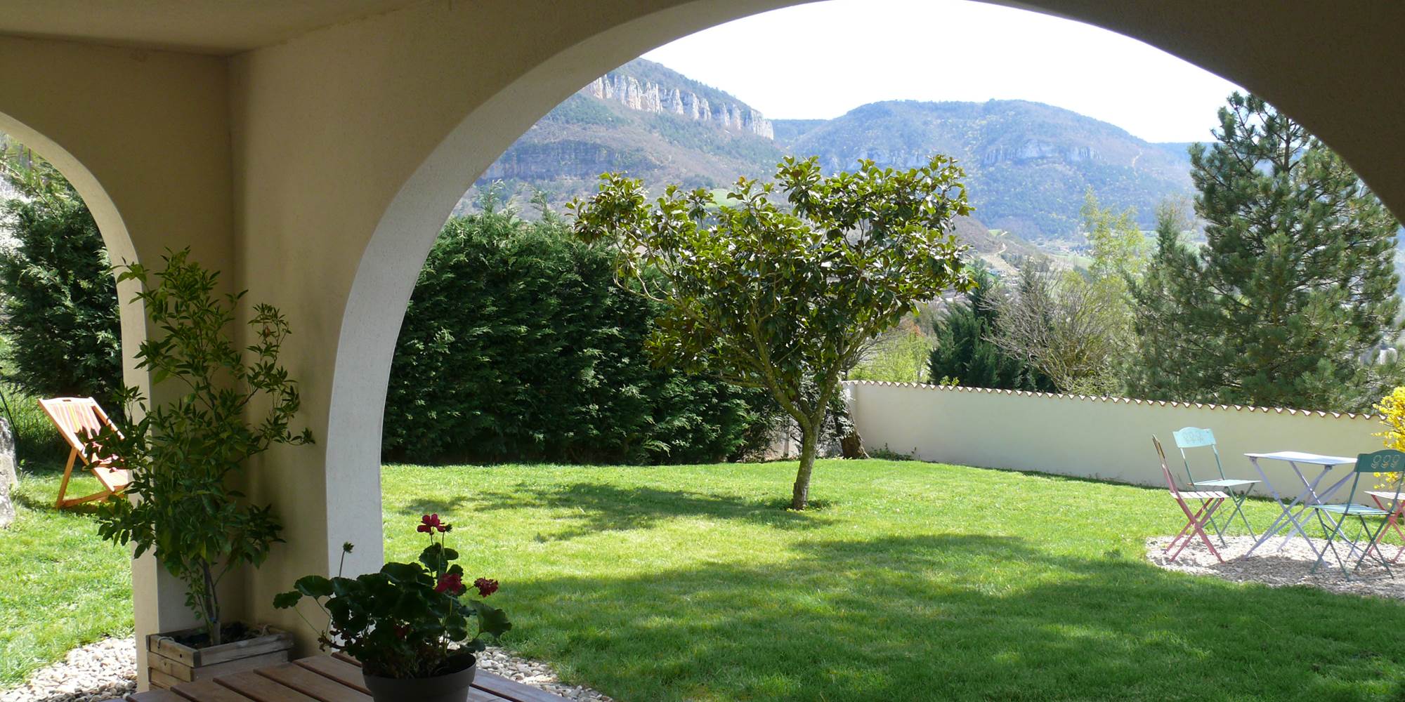vue depuis la terrasse couverte