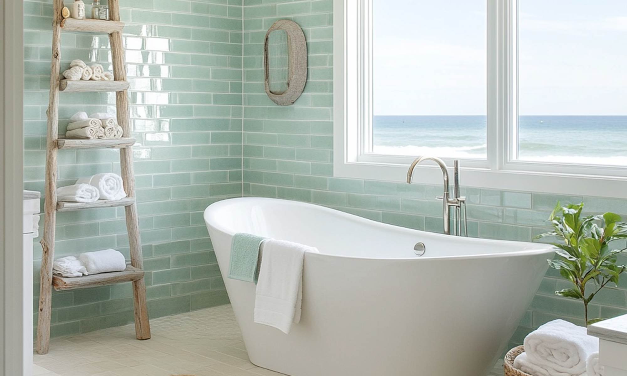 Salle de bain chambre turquoise