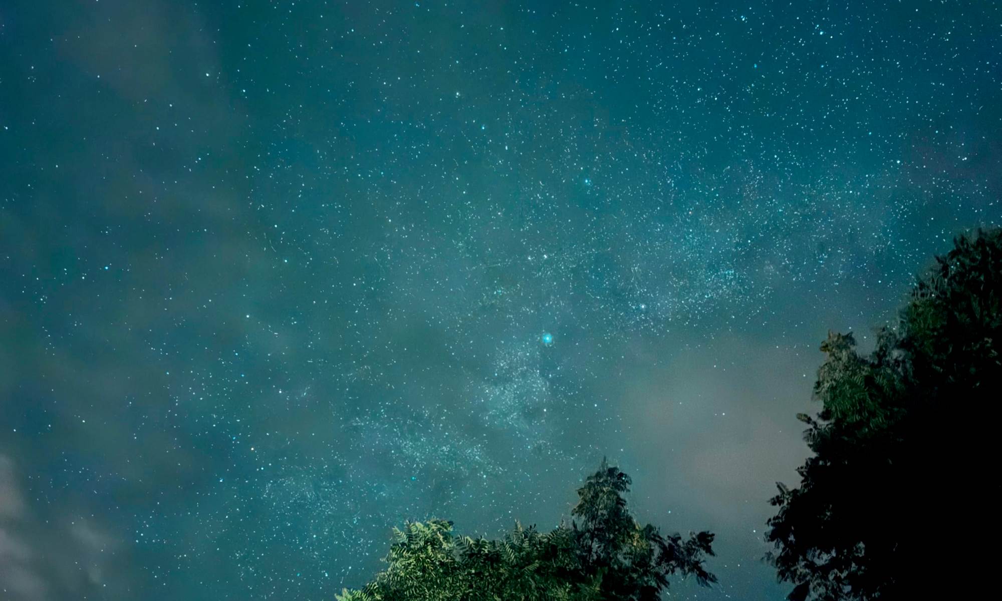 Ciel étoilé au-dessus des hébergements insolites Bulles d'Auvergne à Cesset dans l'Allier