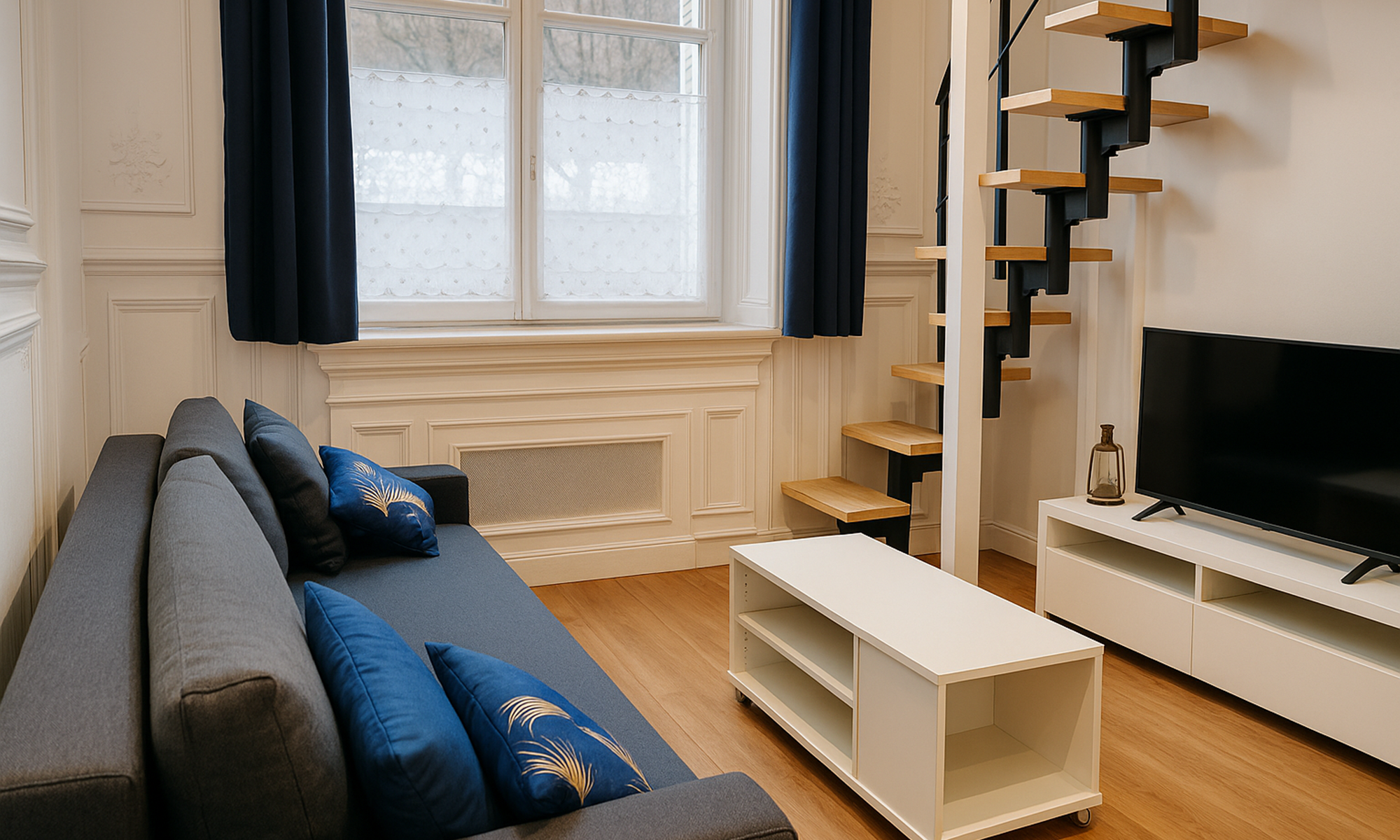 Salon lumineux SK-PADE – Appartement moderne et cosy au Mont-Dore, parfait pour week-end en couple ou vacances en famille.-galerie