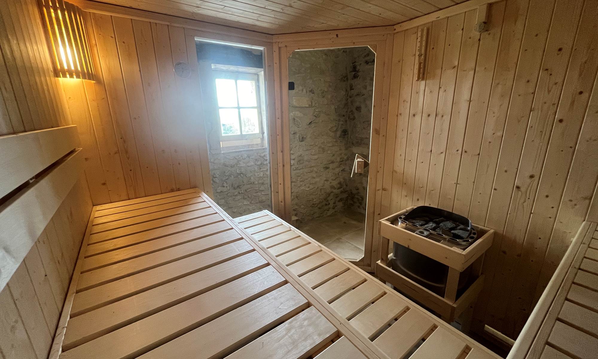 vu de la sauna-galerie