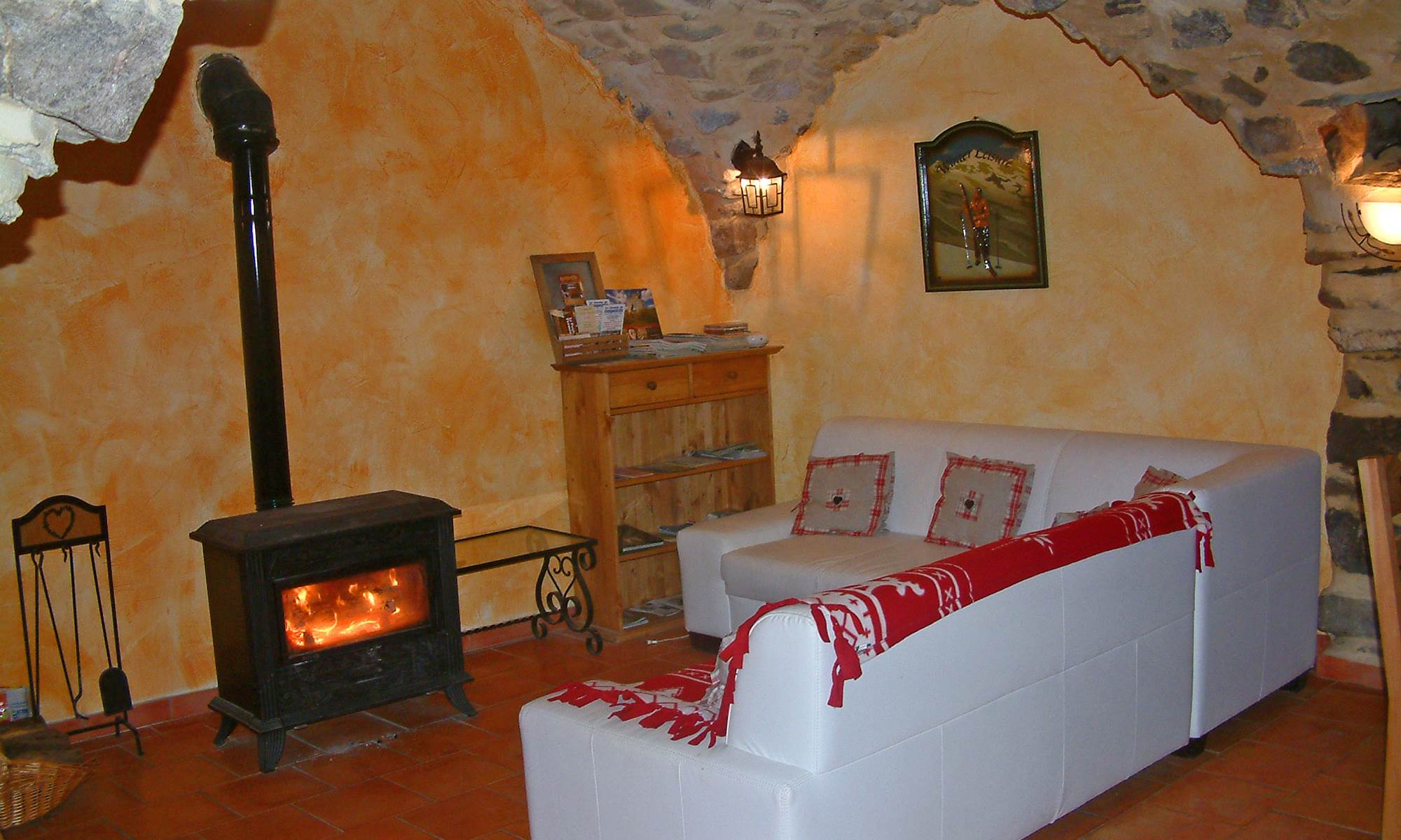 cheminée et salon-galerie