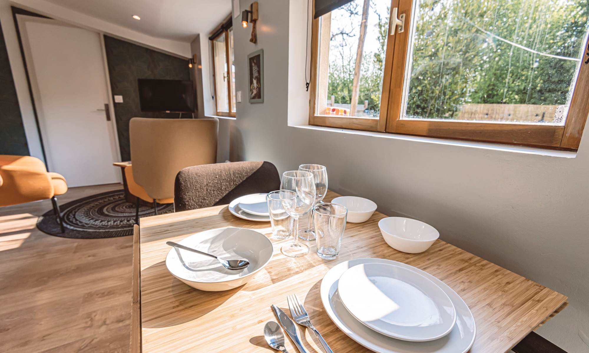 Prendre le repas gîte Bord de Vesle-galerie