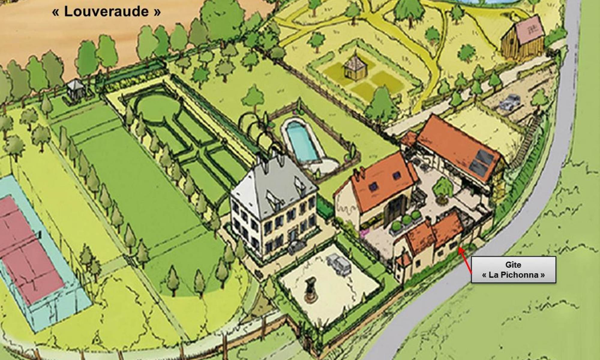 perspective du Domaine par le paysagiste François-Xavier MOUSQUET