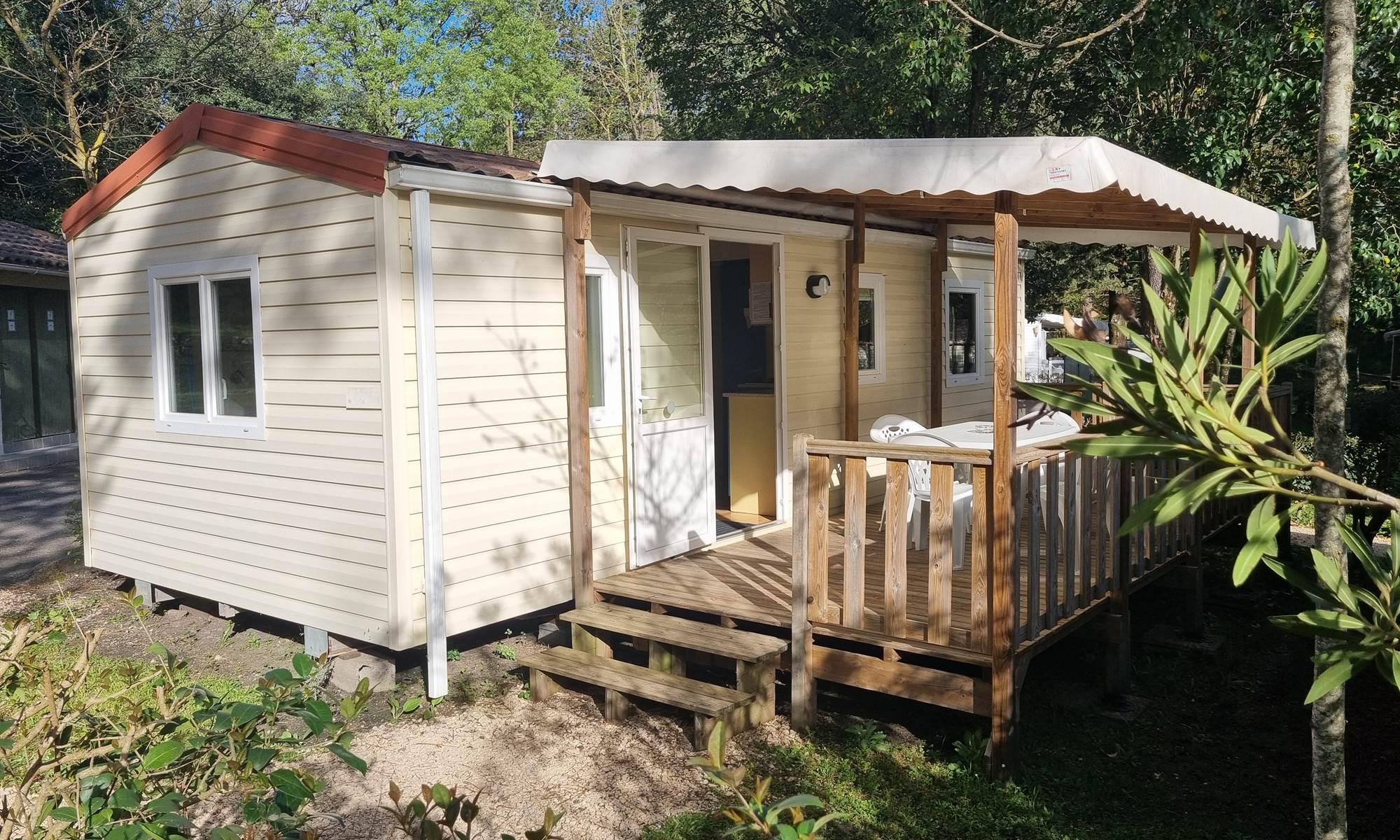Terrasse Mobil Home Camping L'Orée Des Cévennes